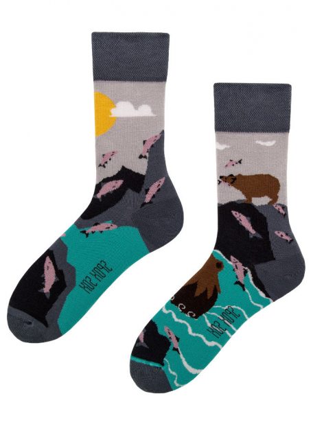 Baer und Lachs - coole Socken Spox Sox