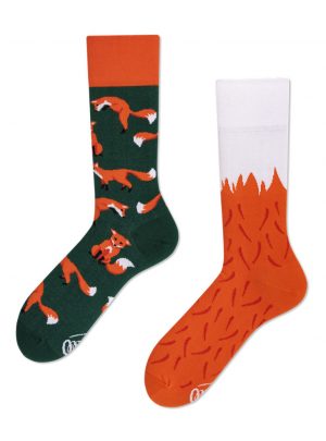Lustige Rote Fuechse Socken - coole Many Mornings Socken